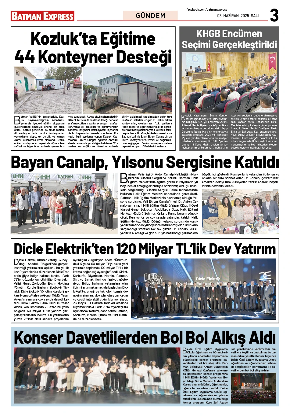 03 HAZİRAN 2025 SALI