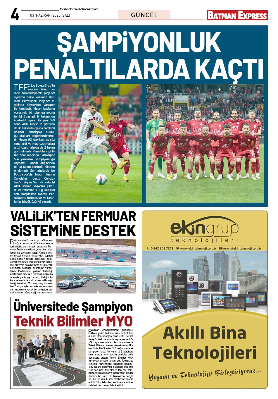 03 HAZİRAN 2025 SALI