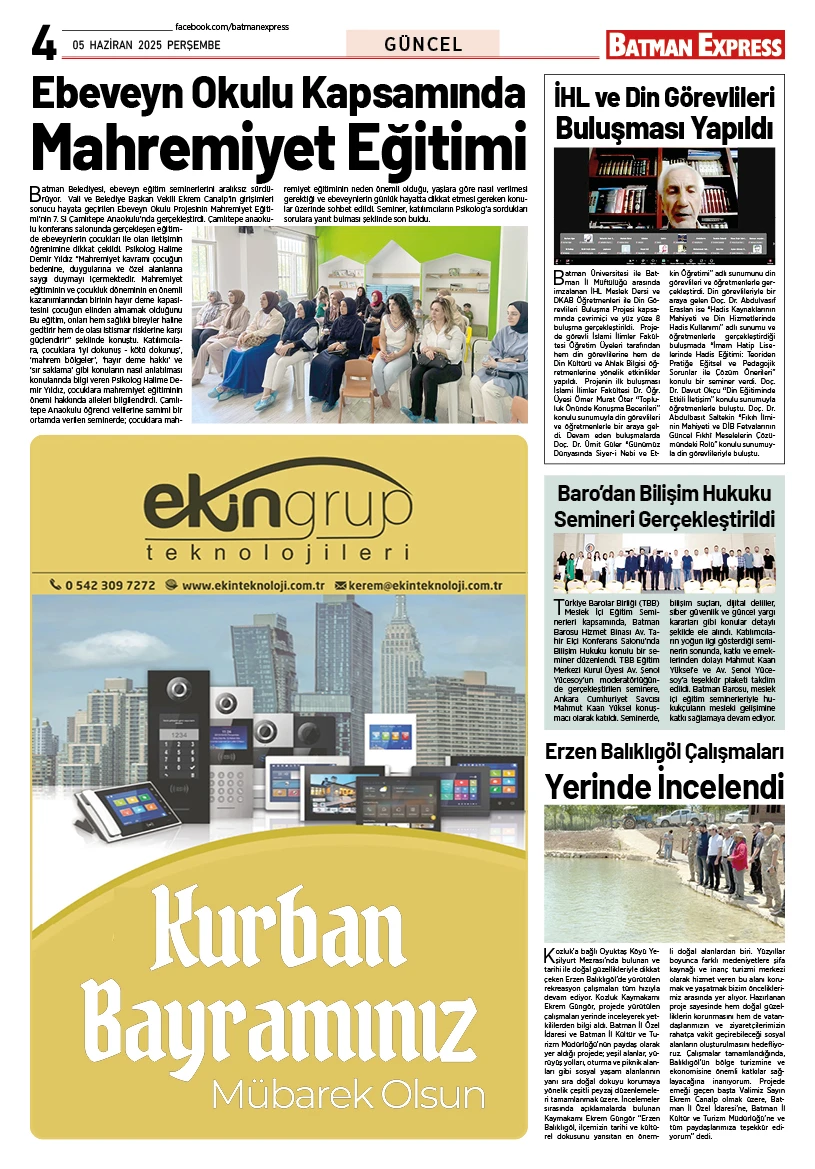 05 HAZİRAN 2025 PERŞEMBE