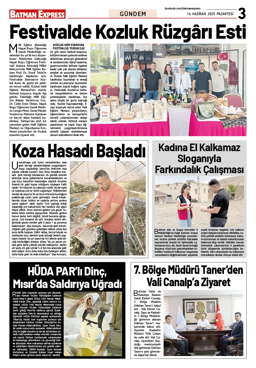 16 HAZİRAN 2025 PAZARTESİ