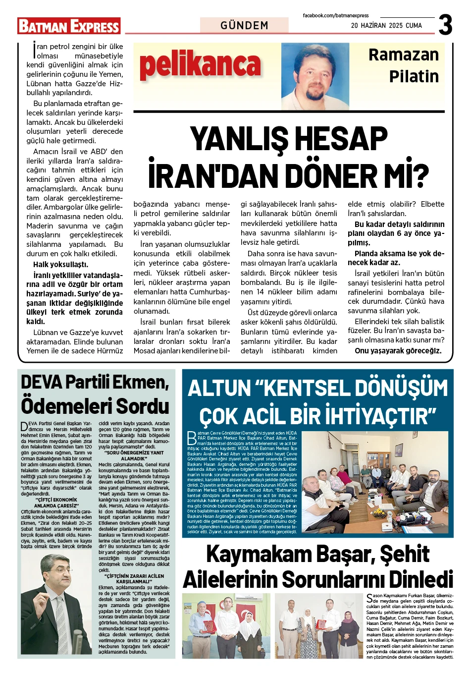 20 HAZİRAN 2025 CUMA