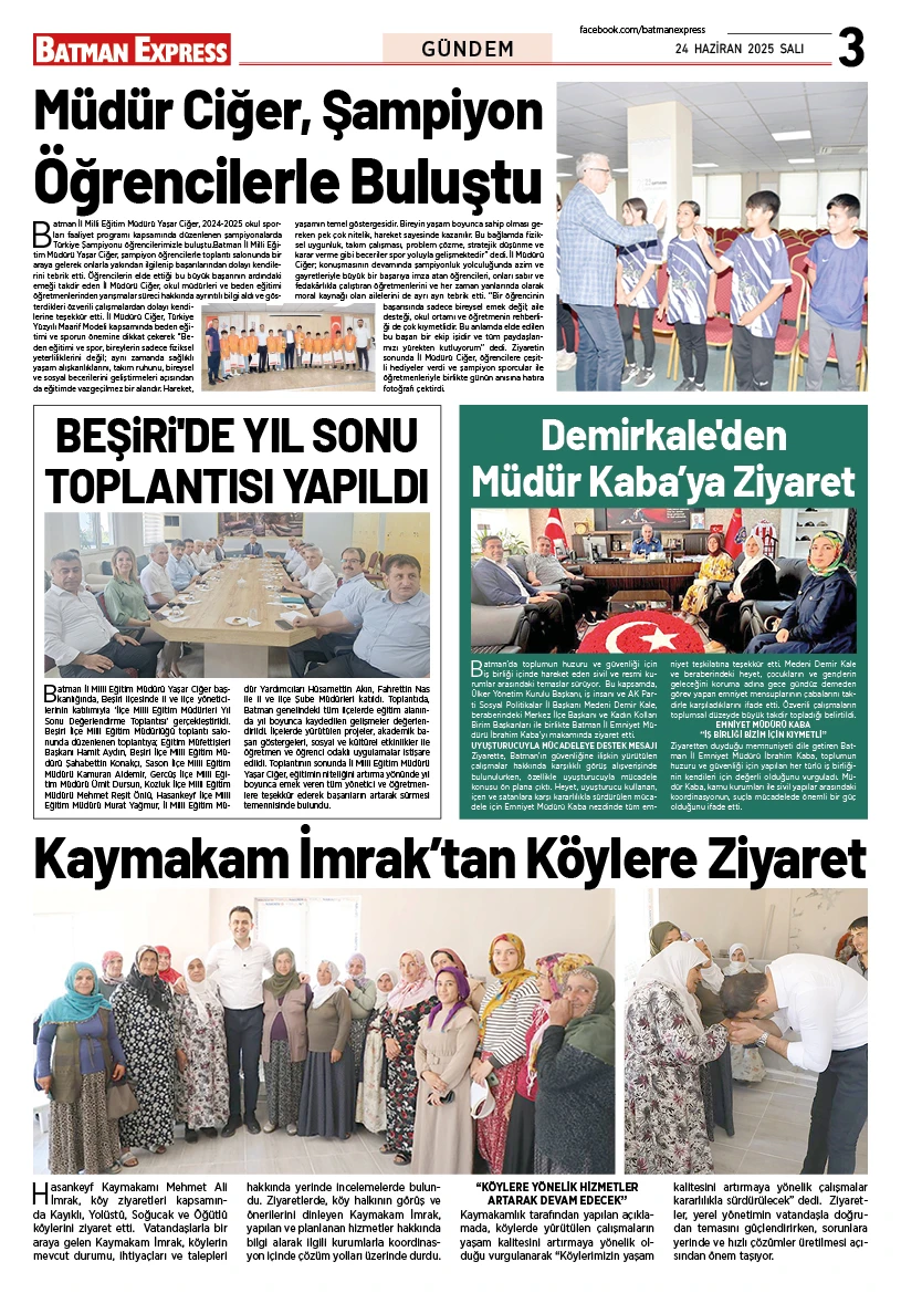 24 HAZİRAN 2025 SALI