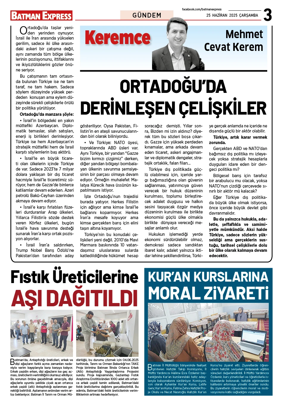 25 HAZİRAN 2025 ÇARŞAMBA