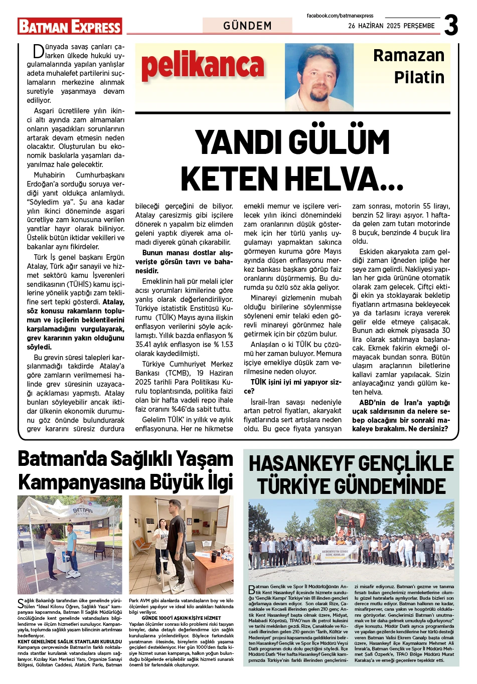 26 HAZİRAN 2025 PERŞEMBE