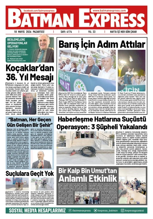 18 MAYIS 2026 PAZARTESİ