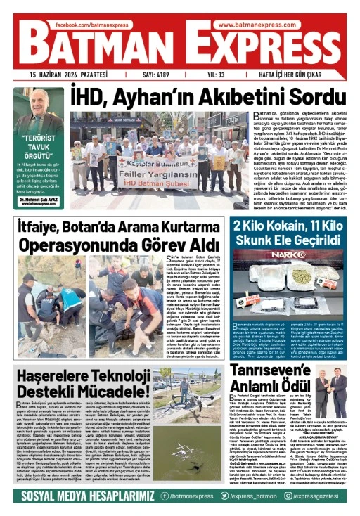 15 HAZİRAN 2026 PAZARTESİ