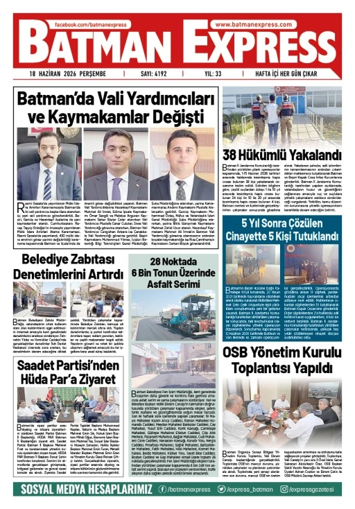 18 HAZİRAN 2026 PERŞEMBE