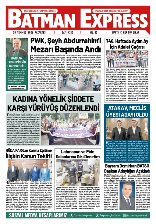 20 TEMMUZ 2026 PAZARTESİ