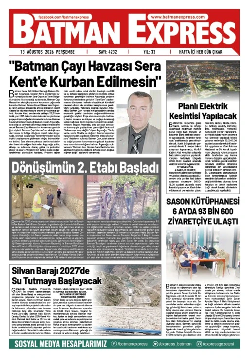 13 AĞUSTOS 2026 PERŞEMBE