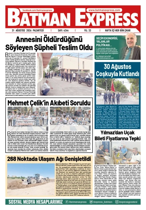 31 AĞUSTOS 2026 PAZARTESİ