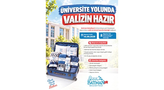 &Uuml;NİVERSİTELİLERE &lsquo;VALİZİM HAZIR&rsquo; DESTEĞİ