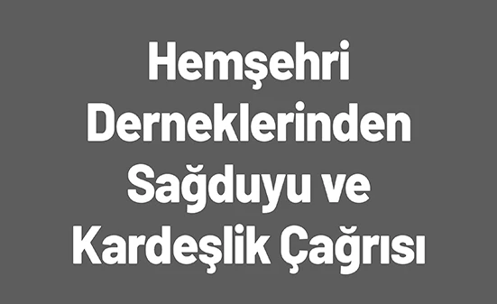 HEMŞEHRİ DERNEKLERİNDEN SAĞDUYU VE KARDEŞLİK &Ccedil;AĞRISI