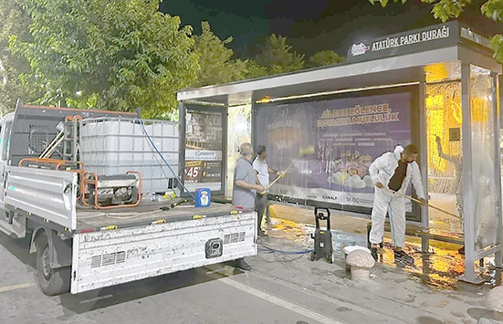 OTOB&Uuml;S DURAKLARINDA KAPSAMLI TEMİZLİK
