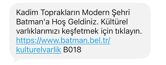 398 BİN 571 KİŞİYE HOŞ GELDİNİZ MESAJI