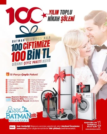 100 &Ccedil;İFT TOPLU NİKAH Ş&Ouml;LENİ İLE D&Uuml;NYA EVİNE GİRECEK