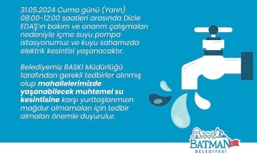 BELEDİYE&rsquo;DEN SU KESİNTİSİ DUYURUSU