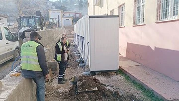 BELEDİYEDEN DEPREM B&Ouml;LGESİNDE ALT YAPI HİZMETİ