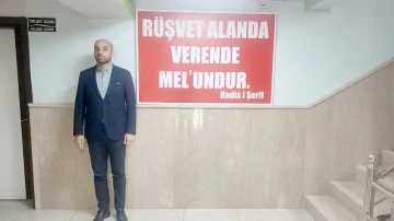 BEŞİRİ BELEDİYESİNE R&Uuml;ŞVET TABELASI
