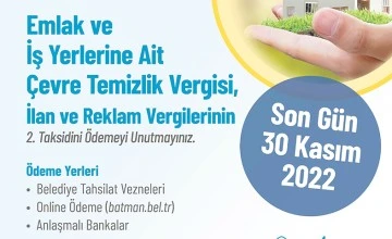 EMLAK VERGİSİ &Ouml;DEMELERİ DEVAM EDİYOR