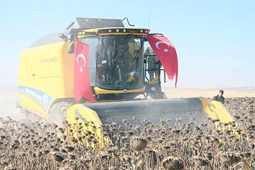 İKİNCİ &Uuml;R&Uuml;N OLARAK EKİLEN AY&Ccedil;İ&Ccedil;EĞİ HASADI GER&Ccedil;EKLEŞTİRİLDİ