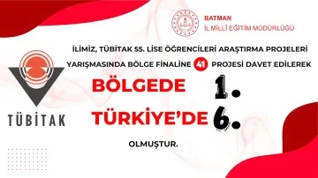 İLİMİZDEN T&Uuml;BİTAK'TA B&Uuml;Y&Uuml;K BAŞARI