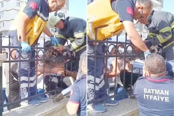 KOLUNA DEMİR SAPLANAN &Ccedil;OCUK KURTARILDI