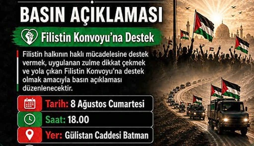 FİLİSTİN KONVOYU İ&Ccedil;İN BASIN A&Ccedil;IKLAMASI D&Uuml;ZENLENECEK