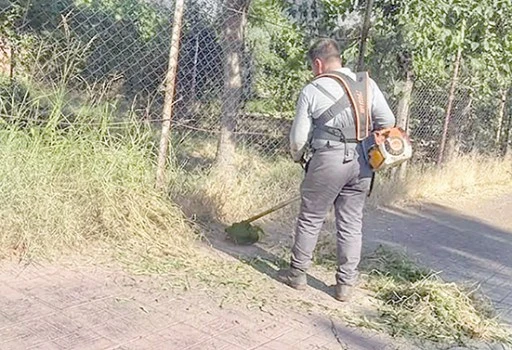 KALDIRIMLARDAKİ YABANİ OTLAR TEMİZLENİYOR