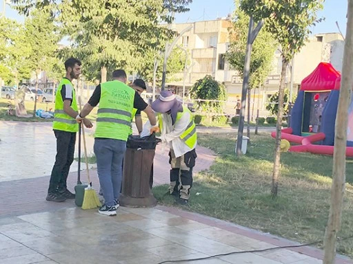 HABİP BAŞKAN PARKI'NDA TEMİZLİK &Ccedil;ALIŞMALARI TAMAMLANDI