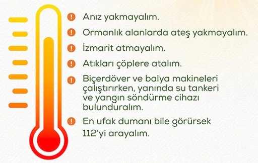 TARIM VE ORMAN M&Uuml;D&Uuml;RL&Uuml;Ğ&Uuml;NDEN YANGIN UYARISI