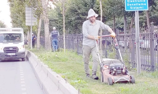 DİYARBAKIR CADDESİ&rsquo;NDE YABANİ OT TEMİZLİĞİ