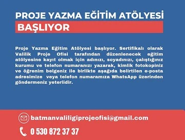 PROJE YAZMA EĞİTİM AT&Ouml;LYESİ A&Ccedil;ILIYOR