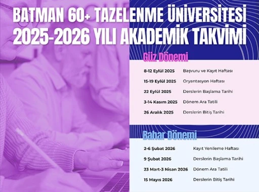 TAZELENME &Uuml;NİVERSİTESİNDE TAKVİM BELLİ OLDU