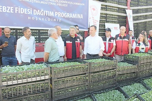 ÜRETİCİLERE 450 BİN ADET SEBZE FİDESİ DESTEĞİ